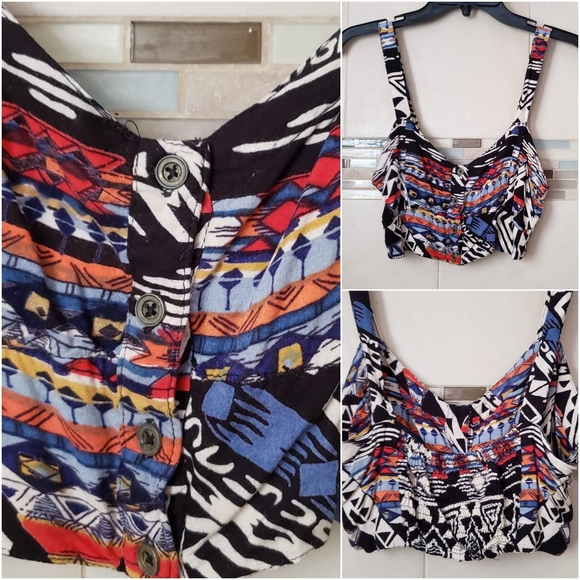 🌠Ellie🌠 aztec print crop top - Picture 1 of 4
